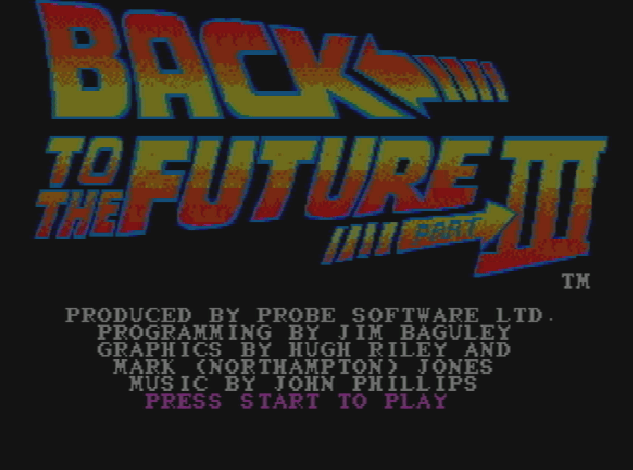 Титульный экран из игры Back to the Future III / Назад в Будущее 3