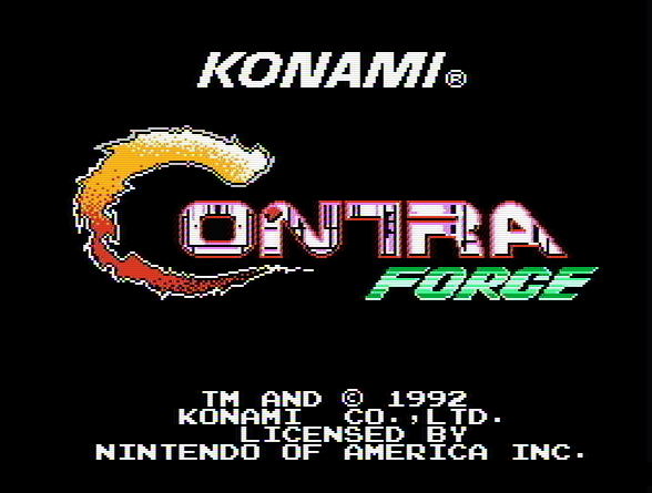 Титульный экран из игры Contra Force / Контра Форс