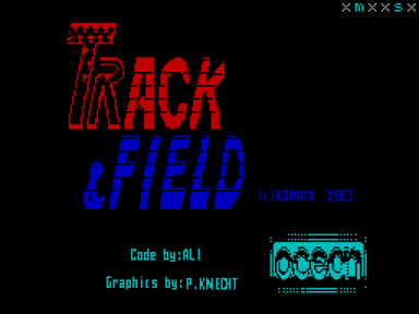 Титульный экран из игры Track & Field / Трек н Филд