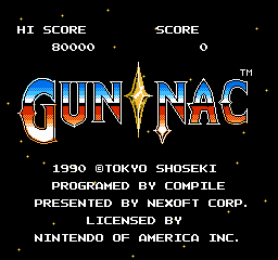 Титульный экран из игры Gun-Nac / Ган-Нак