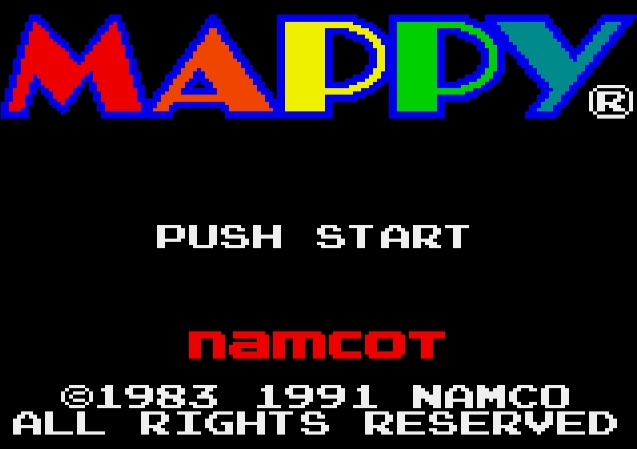 Титульный экран из игры Mappy / Маппи