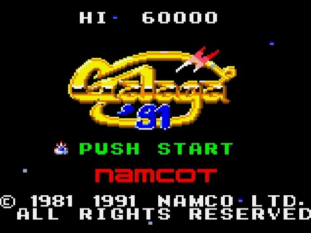 Титульный экран из игры Galaga'91 / Галага 91